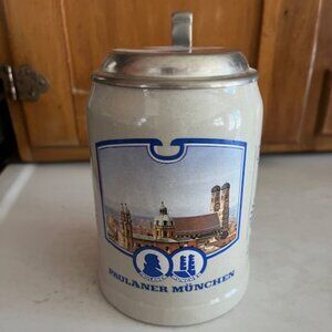 Vintage 1972 XX Olympic Paulaner Munchen Lidded Stoneware Beer Stein